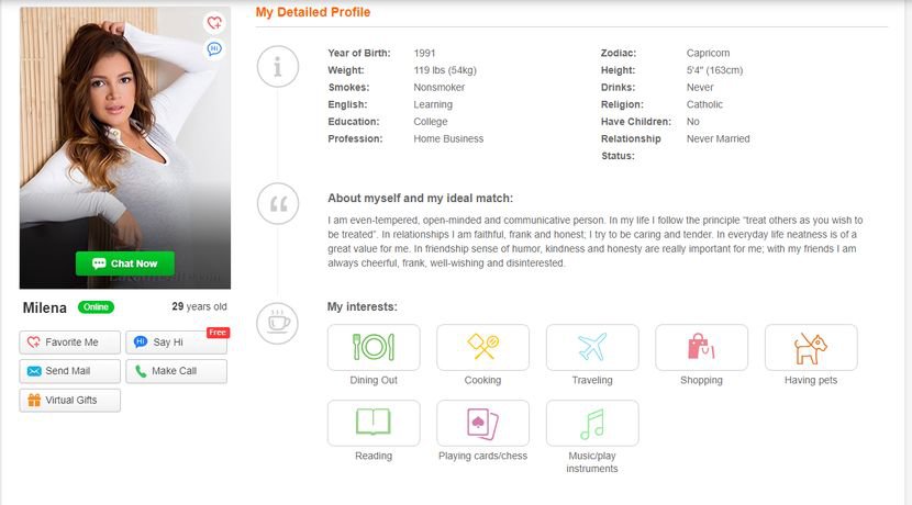 latin women date profile